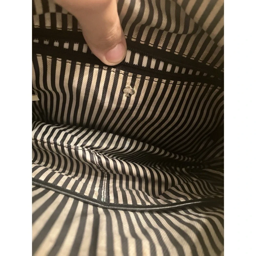 Kate Spade New York Black Pebbled Leather Hobo Shoulder Bag Silver Hardware
